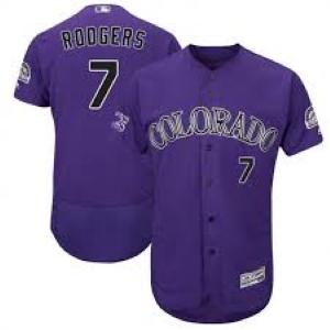 Mens Colorado Rockies Brendan Rodgers Cool Base Replica Jersey Purple