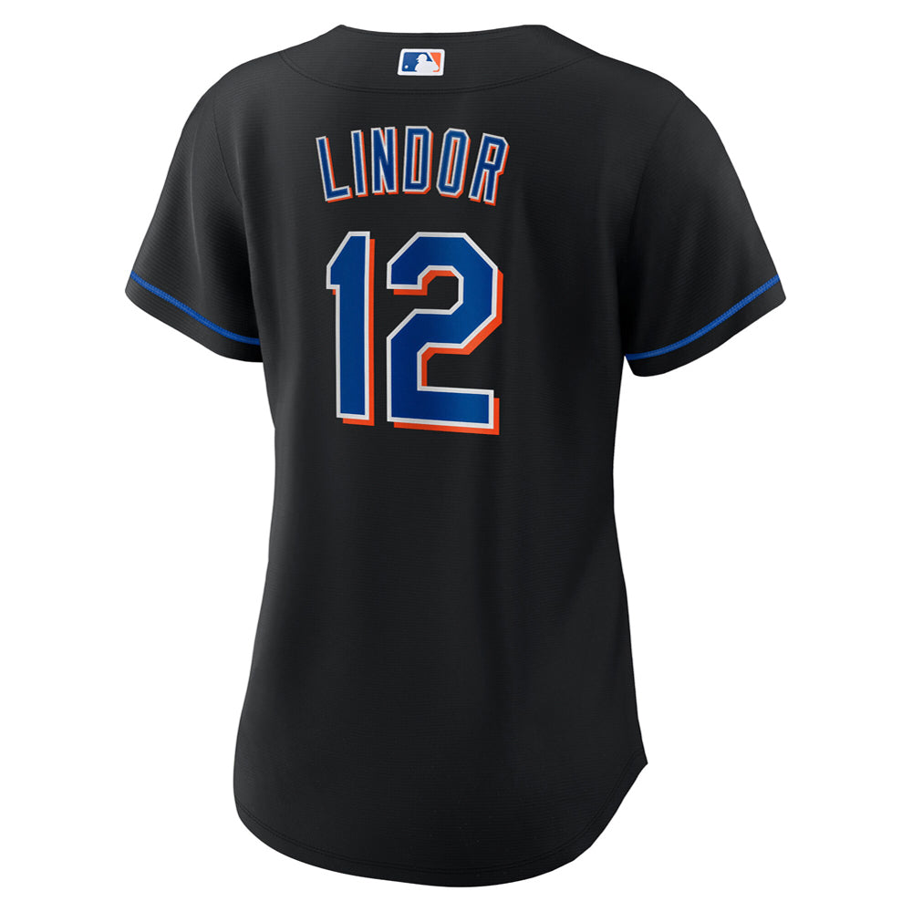 Women's New York Mets Francisco Lindor Alternate Player Jersey - Black