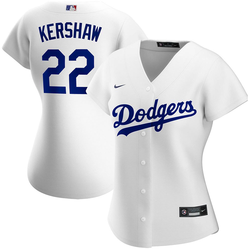 Womens Los Angeles Dodgers Clayton Kershaw Cool Base Replica Jersey White